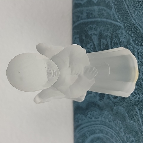 Christmas 4 Frosted Glass Musician Angel Candleholders - Picture 5 of 11